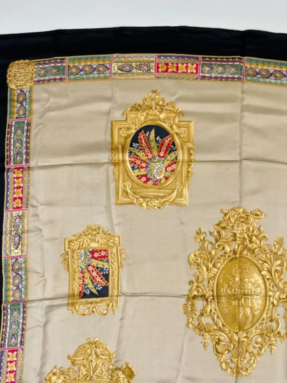 Dior Silk Scarf Multicolor Vintage